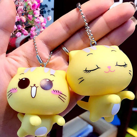 Stainless Steel Bead Chain Connectors And Clasps Pack 100 Pieces Of 4 Inch Ball Chain Links For Jewelry Making Antiqued Metal Finish Core Diameter One Tenth Inch DIY Friendly Pro Grade Easy To Use, shown with yellow cat keychain charms