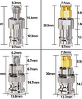 BNC to SMA Coax Adapter for Baofeng UV-5R Ham Radio with dimensions, showing metal connectors and precise sizing for secure fit.