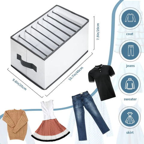 Two Pack Foldable Closet Organizer For Clothes And Underwear Nylon Mesh Drawers With Sturdy PP Panel Eight Grid Wardrobe