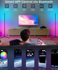 2 Pack Smart RGB Corner Floor Lamp 62.2 Inch Tall With App And Remote, Music Sync And Timer in living room setup
