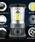 Beast 1500 Lumen LED Camping Lantern With 4 D Batteries Included, featuring handle, hook, high power COB, and ON/OFF switch
