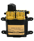 12V High Pressure Dual Core Pump With 130 PSI And 8 Liters Per Minute Flow self priming, black and yellow model SL-DP16
