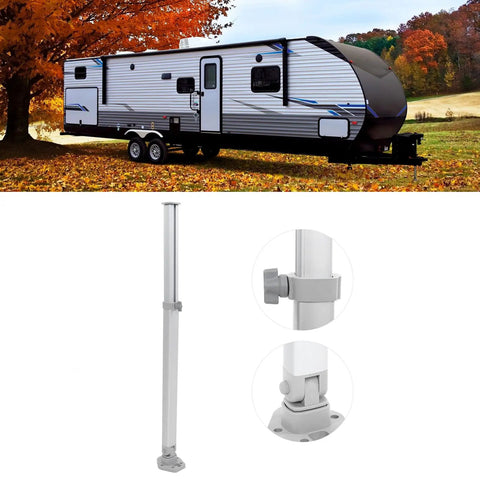 Telescopic Aluminum Table Leg with Anodized Frosted Finish, Adjustable 510-760mm, Foldable for RVs, shown with lockable joints.