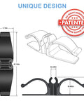 Diagram of Upgraded Cord Organizer For Appliances Eight Pack Stick On Cable And Wire Organizer showing dimensions and design