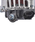 Close-up of Drop In Alternator Replacement For Hyundai Veloster 2013 To 2017 And Kia Soul Forte Koup Forte5 Rio 2012 To 2017 1.6L 110A 12V CW 6 Groove 373002B760 11609 Compatible showing connector and part of housing.