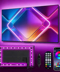 RGB TV Backlight Strip Lights For 45 To 60 Inch TVs, 13.1ft Long, Music Sync With Bluetooth App Control, USB Powered LED Light Strip