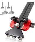 Thin Rip Table Saw Jig Guide With 3 Pulleys, Rock Solid Aluminum Alloy Build, High-Precision U Slot Cutter Jig For Woodworking, Quick Setup, Stable Material Fixation, Reduces Waste And Boosts Accuracy, red aluminum guide with pulleys