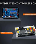 LUNYEE CNC controller modules: integrated blue control box and offline control panel with yellow and red push buttons