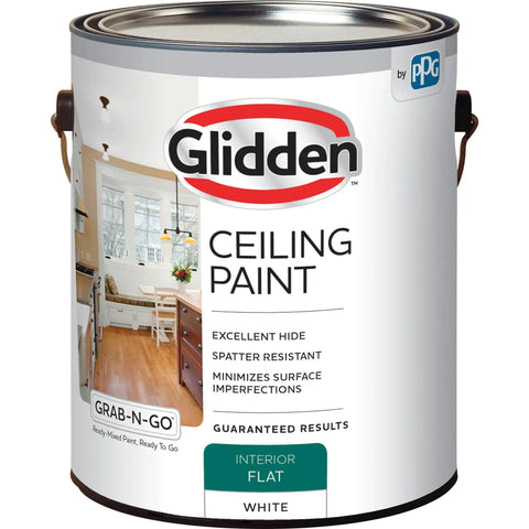 Interior Latex Ceiling Paint White Flat Finish 1 Gallon Ready Mixed Ceiling Coating With Excellent Hide Spatter Resistant For Easy Application Covers 300 To 400 Sq Ft Per Gallon Grab N Go can design with details