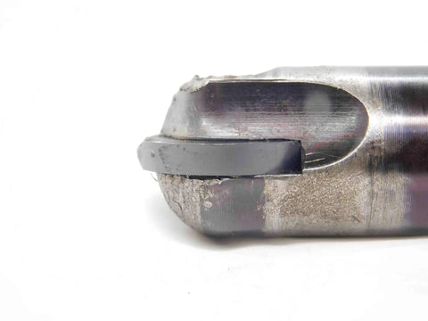 Close-up of 1 Inch Diameter Ball Nose End Mill, Indexable, 2 Flute Center Cut, 9 1 8 Inch Overall Length, 1 Inch Shank blade detail