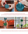 Set It And Forget It Plant Irrigation Timers For Auto Watering In Your Garden Home Dorm Greenhouse 10 Pack Convenient Timed Watering System Keeps Plants Hydrated While Youre Away. blue plastic drip timer attached to water bottle for potted plants
