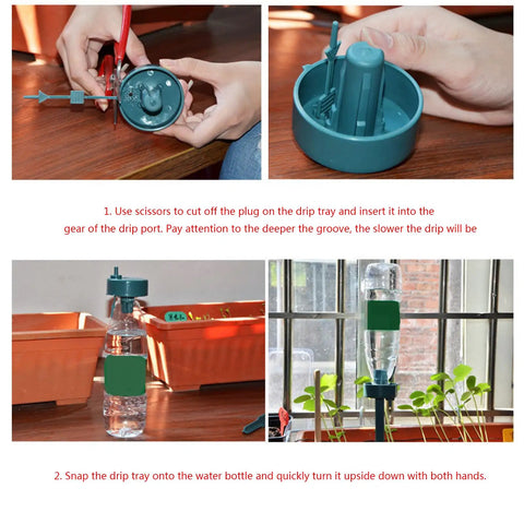 Set It And Forget It Plant Irrigation Timers For Auto Watering In Your Garden Home Dorm Greenhouse 10 Pack Convenient Timed Watering System Keeps Plants Hydrated While Youre Away. blue plastic drip timer attached to water bottle for potted plants