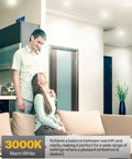 5 To 6 Inch LED Can Lights Retrofit Recessed Lighting With Gimbal Downlight in living room, warm white, cozy ambiance