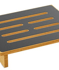 Sturdy Wooden Step Stool For Adults With Upgraded No Slip Rubber, 450 Lb Capacity, Great For Bathroom, Kitchen Or Bedside, Orange Finish