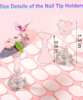 Pro Grade Magnetic Nail Stand For Press Ons With Thick Base And Taller Pegs Anti Tip Acrylic Nail Holder size details