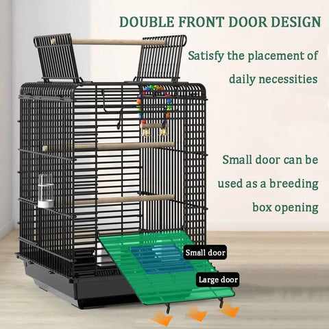 Spacious Multizone Bird Cage Featuring Open Interactive Skylight For Pigeons And Cockatiels Built Tough Metal Aviary with dual doors.