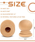 Top Notch Bulk Pack Of Thirty Unfinished Wood Finials With 1/4 Inch Holes 3/4 Inch Tall Classic Ball Shape Straight Up Ready To Upgrade Diy Cabinet Drawer Knobs Furniture Pulls Today shown with size dimensions.