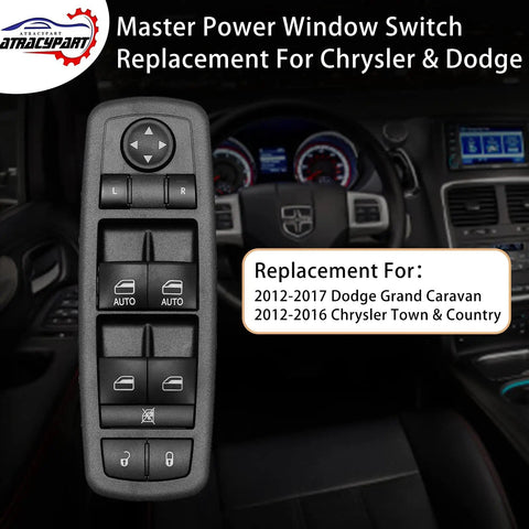 Power Window Switch Replacement For 2012 To 2017 Dodge Grand Caravan And Chrysler Town And Country in car interior