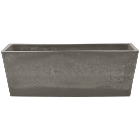 Lightweight Cement Style Window Box Planter Made From Plastic Stone Wood Composite, Drillable Without Drain Hole, 17.5 Inch Long