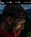 Man using H7R Core LED Headlamp with 1000 Lumen Boost and 250 Meter Beam, IP67 Waterproof Hard Hat Light for Outdoors