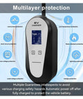 Close-up of Sweet Portable EV Charger Type Two Type One SAE J1772 Level Two Mobile EVSE showcasing multilayer protection features.