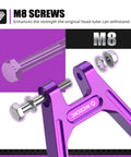Rear Linkage Beefed Up Shock Absorbing Triangle Bracket Heavy Duty Off Road Upgrade With 3mm Thickened 6mm Wider Walls Inner Surface Thickened 5mm And Moved Out 10mm For Maximum Impact Protection, purple M8 screws