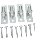 Built Like A Tank Heavy Duty Wall Mounted Fence Post Hinges Silver set with three brackets and screws for yard use