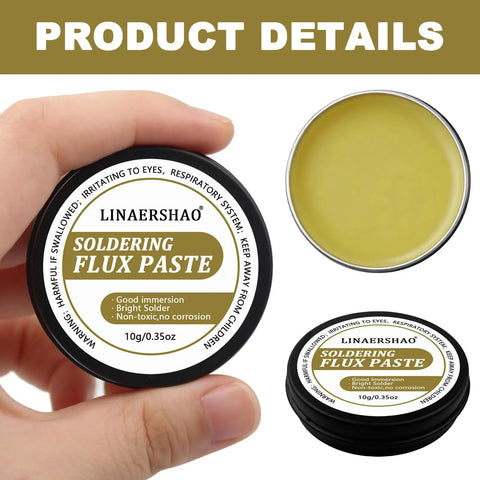 10g No Clean Solder Flux Paste Yellow Wetting Formula For Electronics Soldering Improves Weldability And Insulation Leaves Minimal Residue With Low Smoke Odor Free Solder Grease For DIY Hobbyists And Pros, metal tin