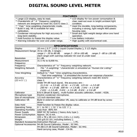 Digital Sound Level Meter With Calibration Certificate And Clear LCD Display For Pinpoint Noise Readings Up To 130dB Ideal For Construction Sites Concerts And Home Monitoring With Hassle Free Setup And Fast Daily Decibel Tracking For Any Grind