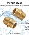 Brass 3/4 Inch NPT Nipple Set With Hex Two Piece Male Pipe Fittings Straight Connector for water, air, gas, oil use.