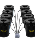 DWC Deep Water Culture Hydroponic System For Indoor Outdoor Leafy Greens With 8 Buckets Holding 5 Gallons Each Epic Grow Kit