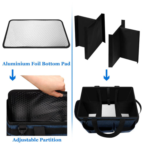 Heavy Duty Hot Tub Chemical Storage Bag With Pockets And Handle Pool Cleaning Caddy Tool Organizer Tote Water Resistant 900D Nylon Carryall with adjustable dividers