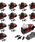 MG90S 9g Micro Servo Kit With Beefy Metal Gear 2.0 Kg Cm High Torque, 0.08 Sec Per 60 Degrees, 180 Degree Rotation, Drop In Replacement For SG90, Perfect For RC Planes, Arduino And Robotics, 12 Pack displayed in a grid with components.