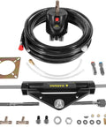 150HP Hydraulic Outboard Steering Kit for Boats Marine System with Single Station Use, including hoses and components