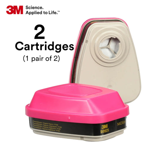 P100 Respirator Cartridge 60925 Pair NIOSH Approved For Formaldehyde Organic Vapors And Particulates Bayonet Connection