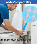 Man installing a 4 Pack Toilet Seat Screws Replacement Kit With Nuts And Washers For A No Fuss Quick Fix And Easy Install Of Loose Seats