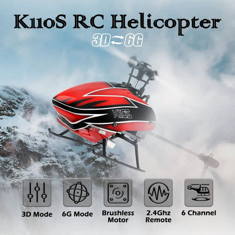 Powerful Brushless RC Helicopter With 6CH 2.4G Remote For Adults flying above mountains