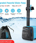 Must Have 15W Solar Fountain Pump With 190GPH Flow Submersible Solar Powered Water Pump With Adjustable Flow shown
