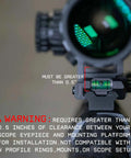 Low Profile Picatinny Anti Cant Level Bubble for Rifles mounted on scope showing clearance warning and vertical alignment