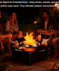 40 Inch Adjustable Fire Pit Surround Tabletop For Bonfire And Ranger Stoves, Powder Coated Steel Top With UV Resistant Fabric