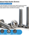 120Pc Cabinet Screw Kit With M4 Pan Washer Head Phillips Machine Screws, nickel plated rust resistant hardware detail