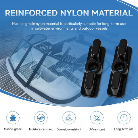 Boat Windshield Double Latch Kit For Marine Doors And Hatches Twist Lock Replacement Nylon Latch Clips Secure Window Mounts
