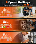 3 speed settings infographic for Pro Grade Heavy Duty 1/2 Inch Cordless Impact Wrench With Brushless Motor And 1760Nm Torque