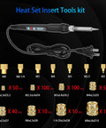 60W Digital Soldering Iron With Complete Heat Set Insert Kit 370 Threaded Inserts For 3D Printing M2 M2.5 M3 M4 M5 M6 Female Thread Nuts
