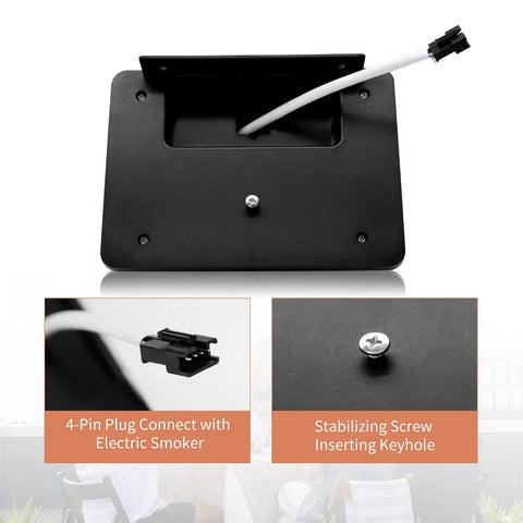 Digital Control Panel Replacement for MB Electric Smokers Fits 20071117, back view with 4-pin plug and screw keyhole