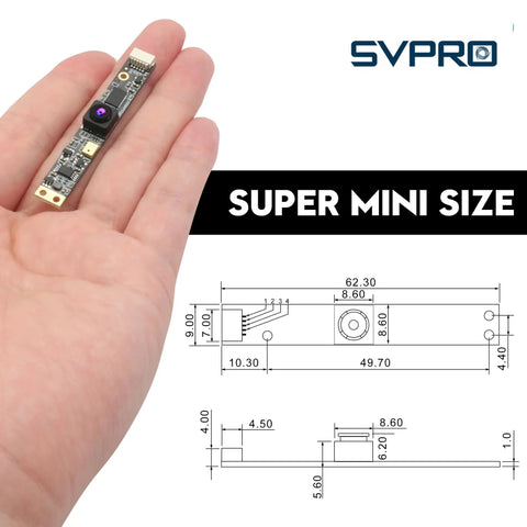 Hand holding Dope 8MP USB Camera Module With Built In Microphone For Lightburn Laser Engraver and Raspberry Pi, mini size shown
