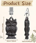 Antique Owl Tablecloth Weights Clip On Set Of Four, Heavy Duty Cast Iron With Stainless Steel Clamps, Waterproof Finish