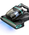 Heavy Duty Handheld Mattress Vacuum Cleaner With Knockout 15Kpa Suction for cleaning dust, hair, and gunk from couches and beds.