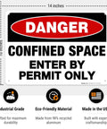 Lock Up Your Worksites With This Sick Danger Confined Space Safety Sign Solid Aluminum Permit Only Plaque 14x10 inches.