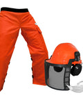 All In One Forestry Safety Gear Kit Including Apron Chaps Helmet With Face Shield Ear Muffs Safety Glasses Chainsaw Pants Logging Tools And Orange Protective Accessories For Arborists